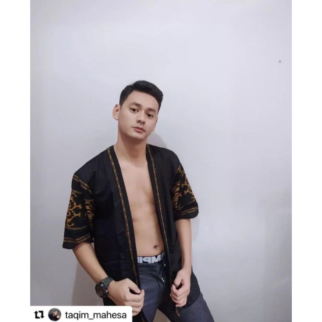 KimonoTenun, outer tenun pria, baju tenun, baju tenun terbaru