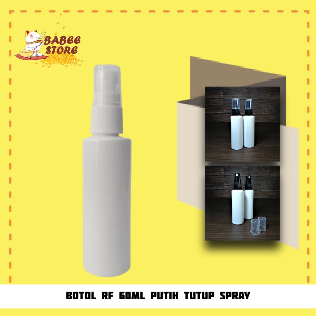 BABEE -  BOTOL PLASTIK 60ML RF PUTIH PUMP TREATMENT / BOTOL PUMP 60ML WHITE BOTOL ISI ULANG -