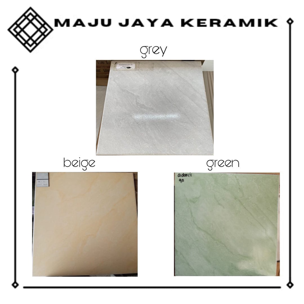 KERAMIK LANTAI GLOSSY 40X40 ABU-ABU CREAM HIJAU | KERAMIK DINDING 40X40 | KERAMIK KAMAR MANDI 40X40 | MOTIF MARMER | MULIA ADONIS