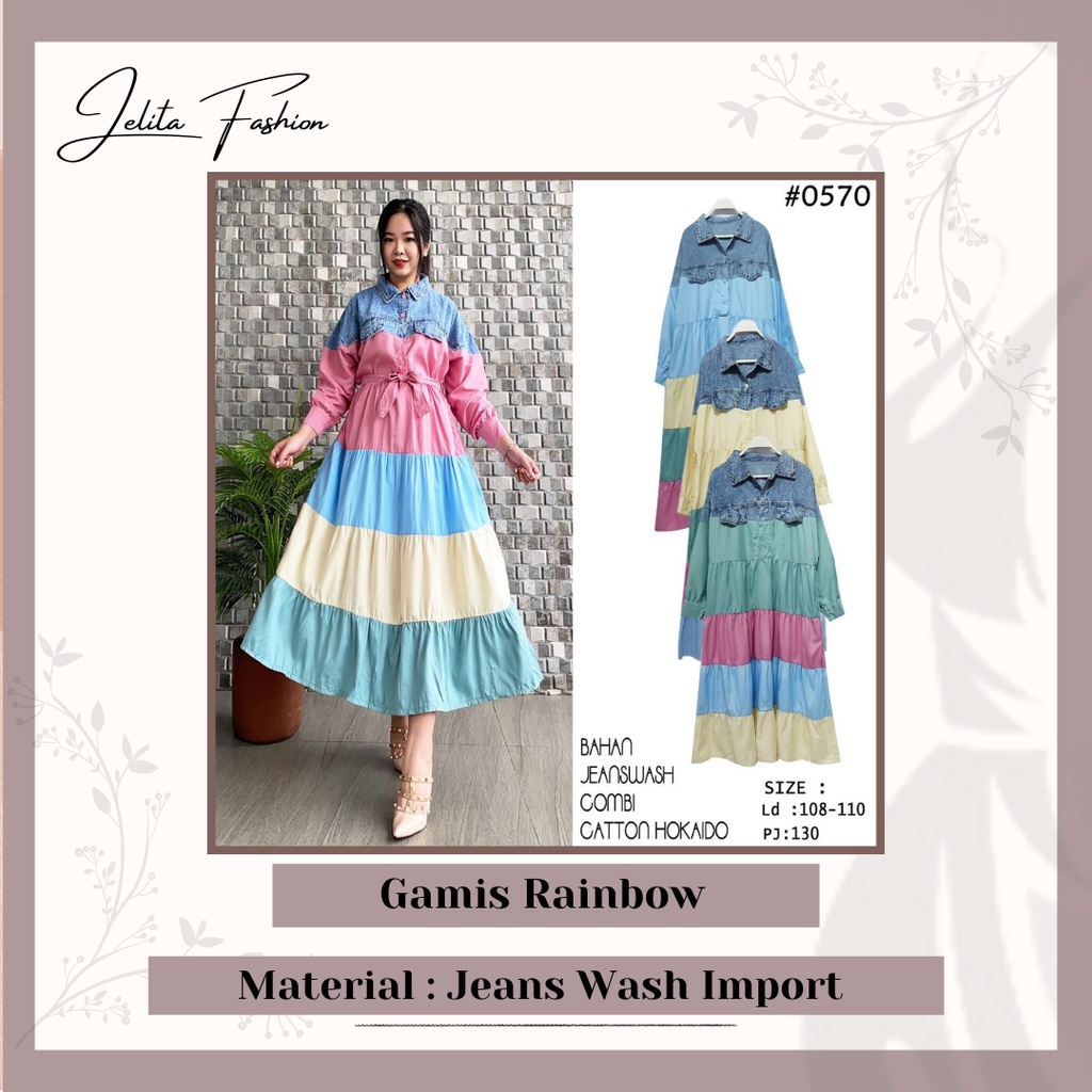 Gamis Rainbow // Gamis Wanita // Pakaian Wanita // Tunik Wanita // Setelan Panjang Wanita // Dress//