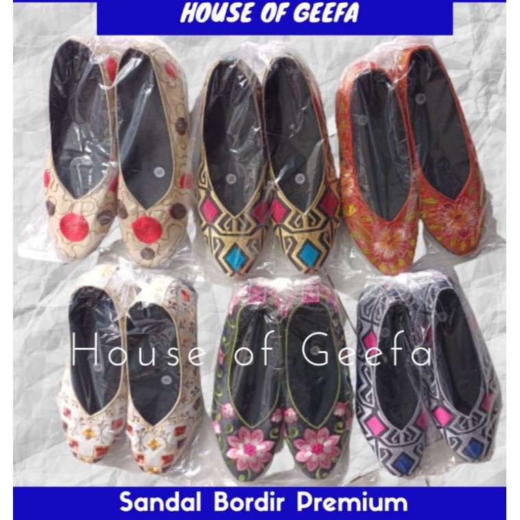 Sepatu Bordir - Sepatu Sulam Bordir - SEPATU FLAT SHOES BORDIR ETNIK - House of Geefa