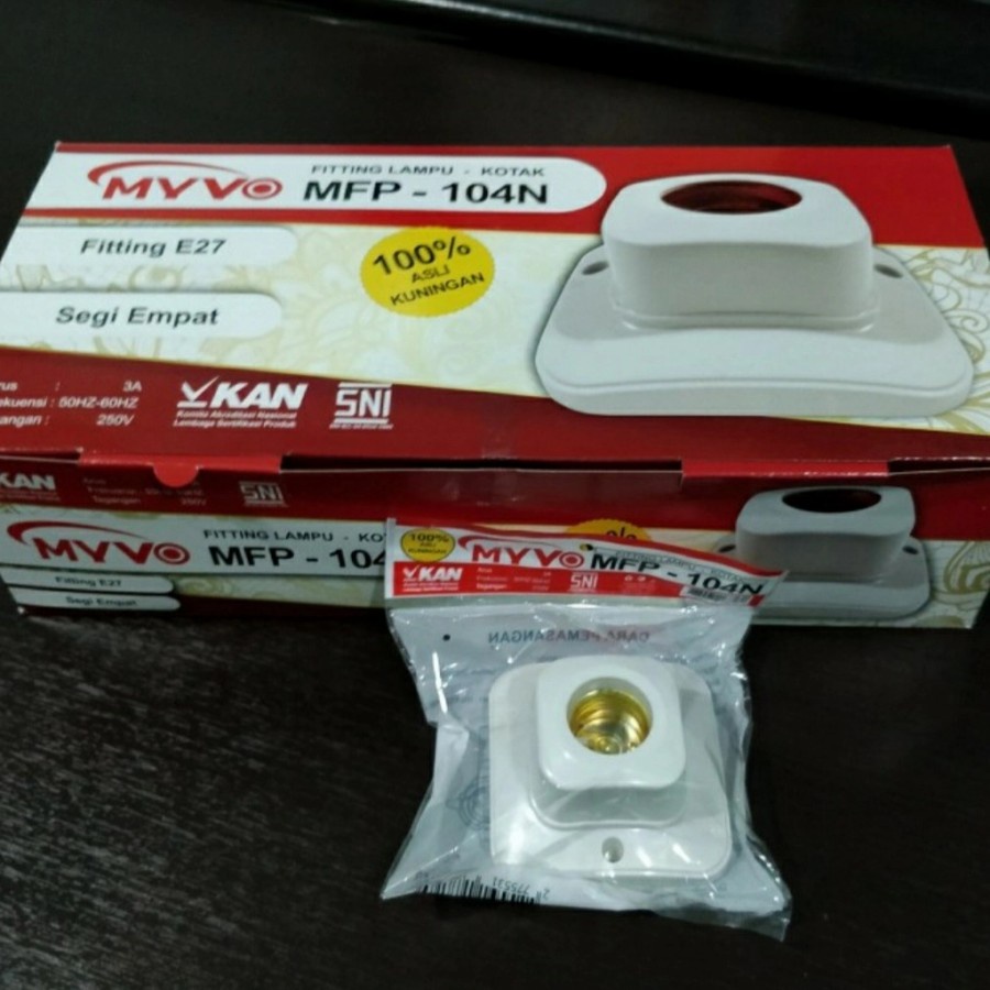 Fitting Plafon Myvo Lampu E27 Oval Segi 4 MFP 104N SNI Super Murah