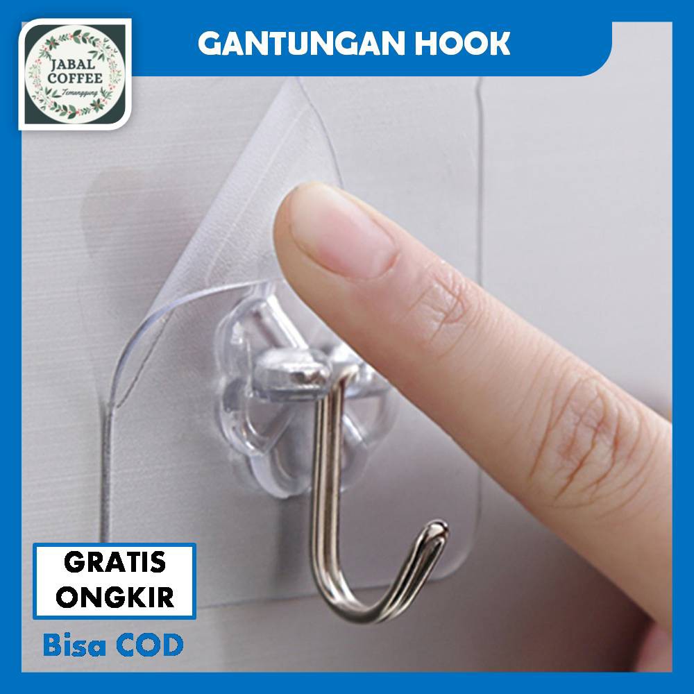 Gantungan Hook Tempel Serba Guna / Gantungan Baju / Gantungan Transparan J46