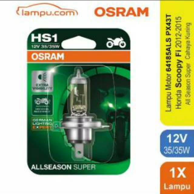 Osram Lampu Kabut Motor Honda Scoopy Fi 2012-2015 - HS1 64185ALS - all season super dpt Menembus Kabut, Hujan