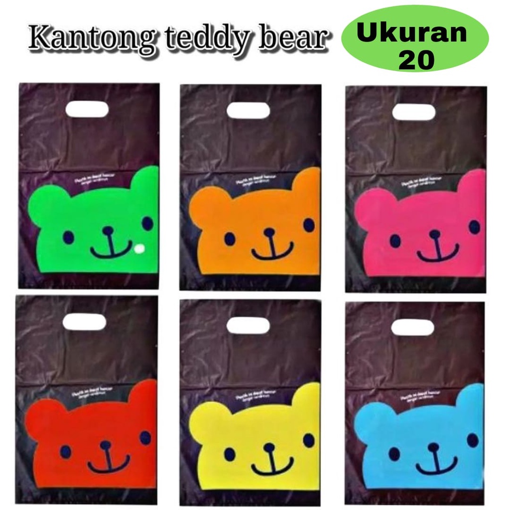 Oval Teddy Uk.20 / Kantong Kresek Motif / Plastik Olshop Motif / Plastik Motif / Kresek Motif/ kresek teddy oval/plastik packing teddy/plastik teddy hitam