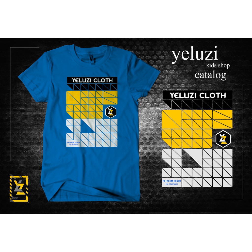 Kaos Baju anak distro oblong biru yeluzi