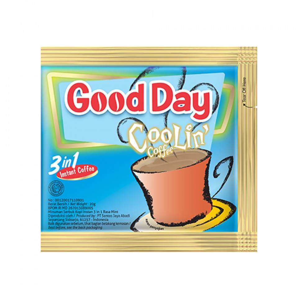 Good Day Moccacino COOLIN CARREBIAN NUT  VANILA LATTE 20 Gram10 Saset