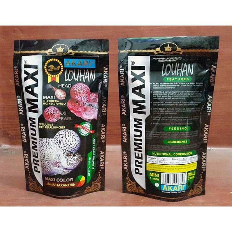 Akari Premium Maxi Louhan 100 Gram Makanan Ikan Louhan