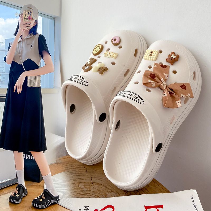 Wedges EVA pita import + jibitz/sandal baim wanita import/sandal wanita ala ala korea terbaru import/sandal sepatu wanita bahan EVA import