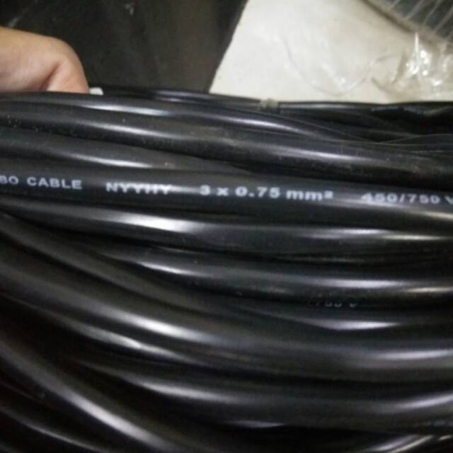 Kabel Serabut NYYHY 3 x 0,75 mm meteran