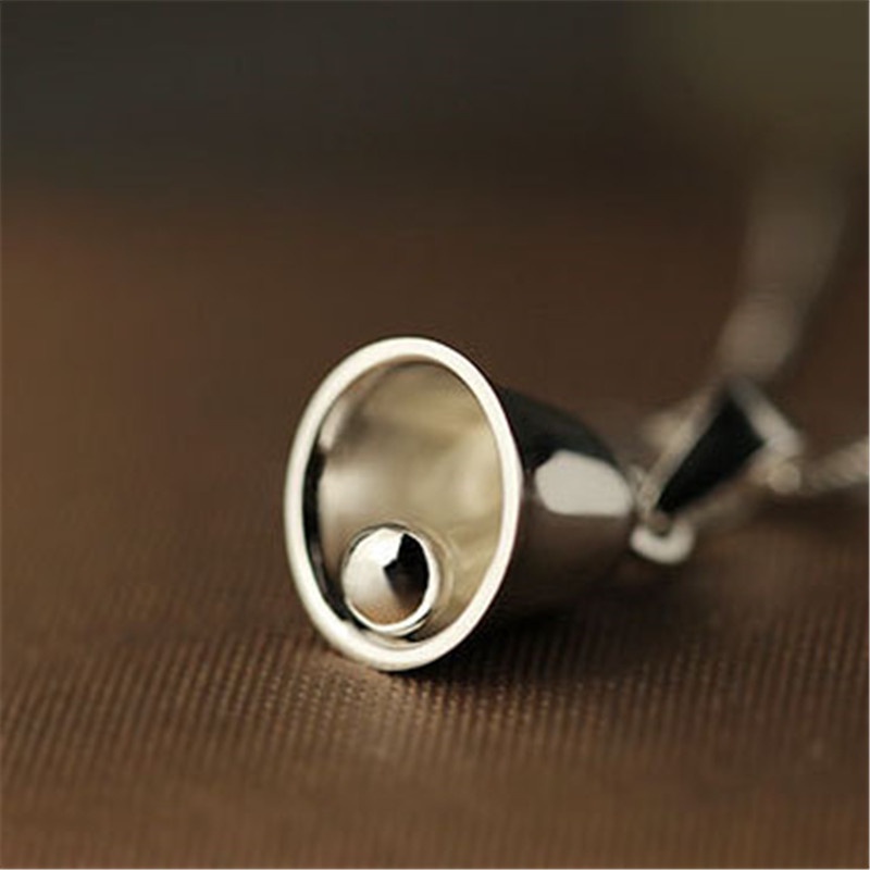 [Ready Stock]Fashion Personality Silver Plated Bell Necklace Pendant