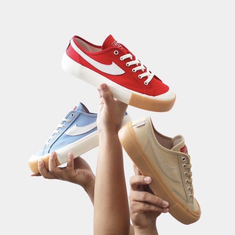 [ORIGINAL] SEPATU COMPASS GAZELLE HIGH & LOW BLUE SKY / CAPPUCCINO / RED GUM