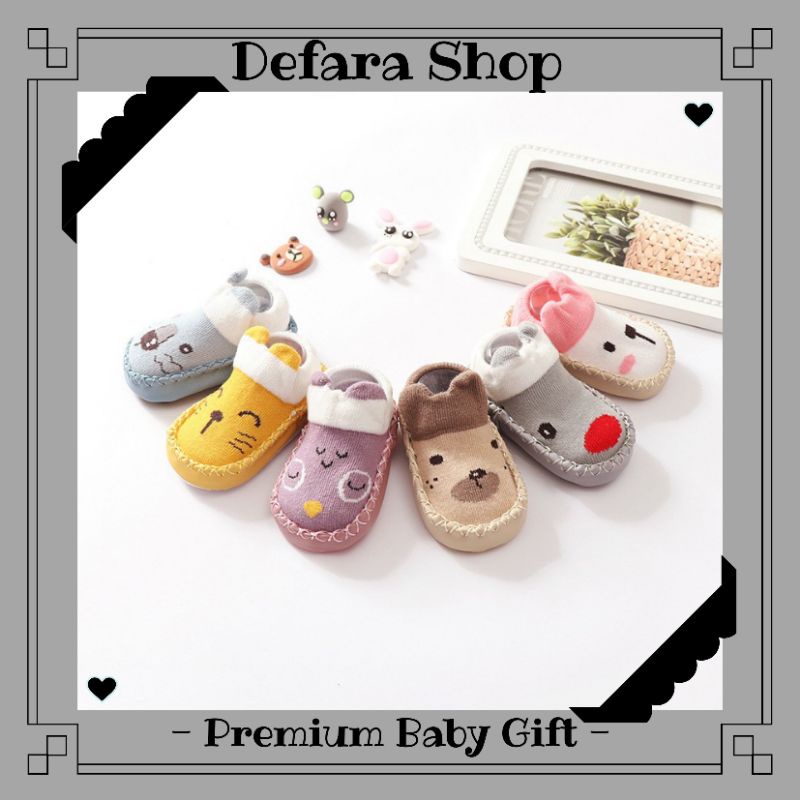 Prewalker Anti Slip Bayi Karakter Animal Cute / Sepatu Kaos Kaki Korea