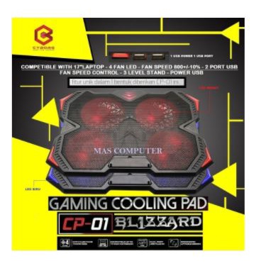 Cooling pad laptop gaming cyborg mesh 4 fan led adjustable cp01 cp-01 - coolingpad cooler pad notebook