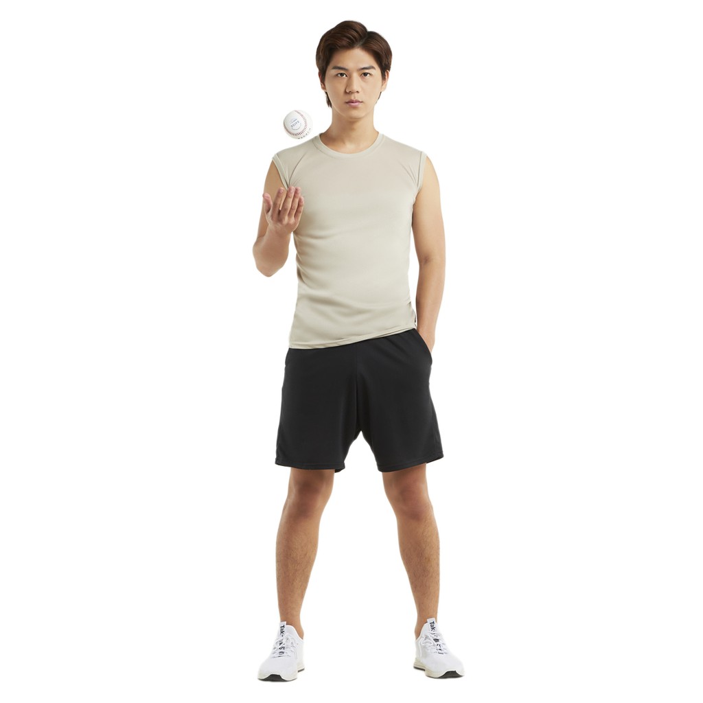 DONSON Sportswear Simple Singlet Tanktop Dalaman Bahu Lebar Sleeveless Tshirt Olahraga Polyester Warna Khaki