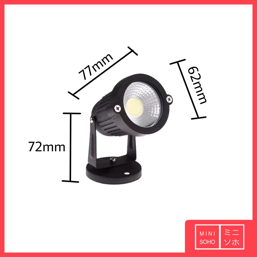 Lampu LED COB Taman Halaman Teras Outdoor Sorot 5W Watt Tancap Plafon Spot Spotlight Garden Park Light Lamp