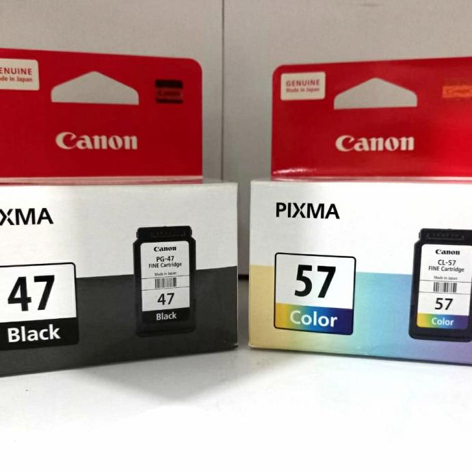 

Ink | Paket Tinta Canon Pixma Pg-47 Black+ Cl-57 Tri Colour Original