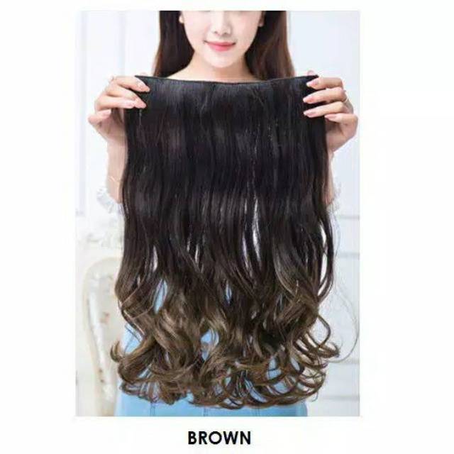 Hair clip / hairclip big layer wavy curly warna ombre gradasi