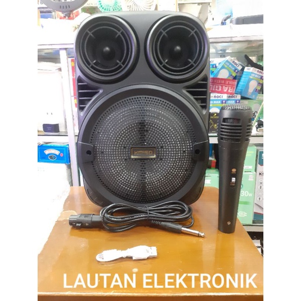 Speaker Bluetooth Karaoke Portable MKC KIMISO BRAIN POWER  MKC-338 + Free Mic Ukuran 6'8 Inc