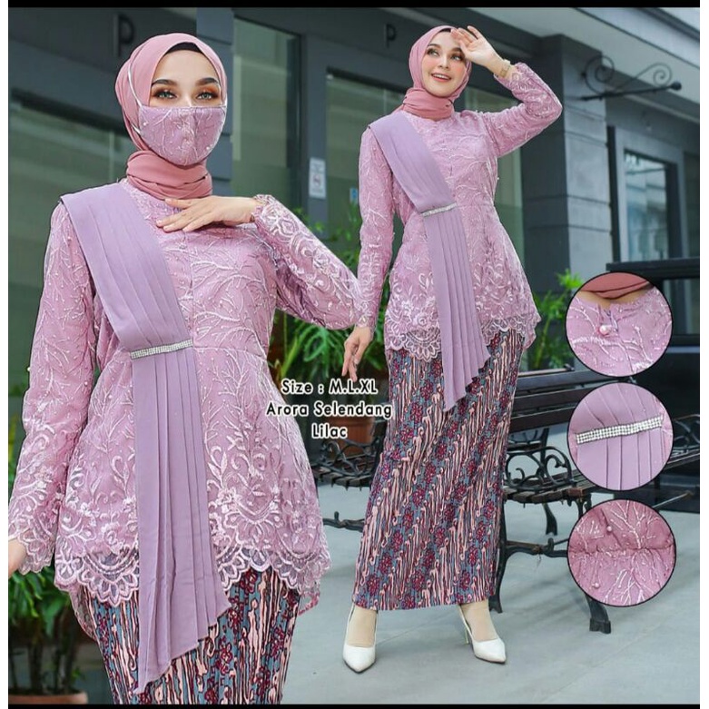 (COD) SET AURORA SELENDANG CERUTTY / KEBAYA SELENDANG / AURORA SELENDANG / KEBAYA WISUDA