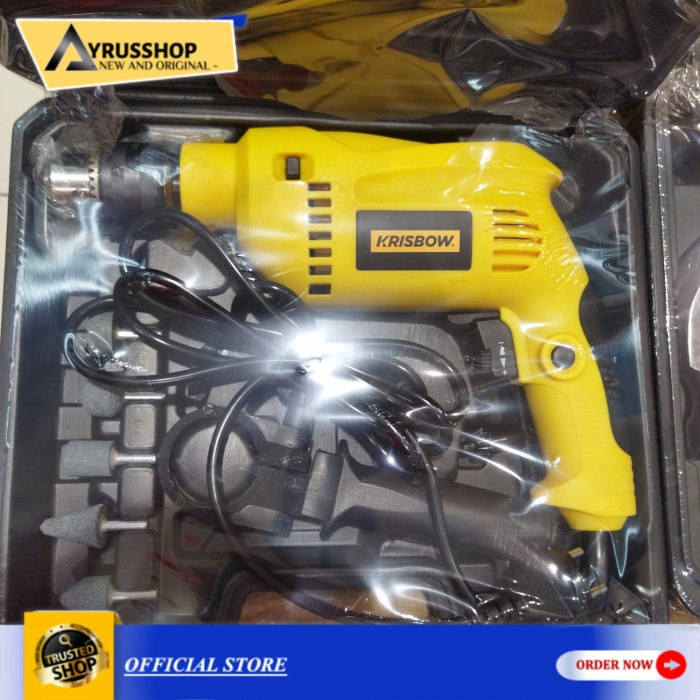 Mesin Bor Listrik Krisbow Impact Drill Set 13mm/Bor Beton/Besi/Kayu