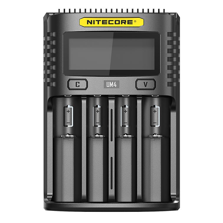 Nitecore Intelligent USB Charger Baterai 4 Slot Li-ion NiMH - UM4 - NRAD0SBK Black