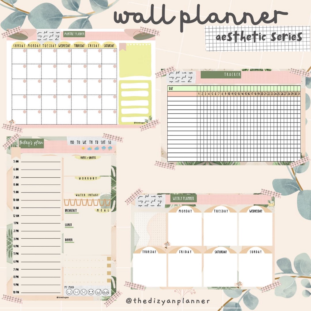 

Wall Planner / Schedule Board / Jadwal Harian / Wipe and Clean Planner / Minimalist