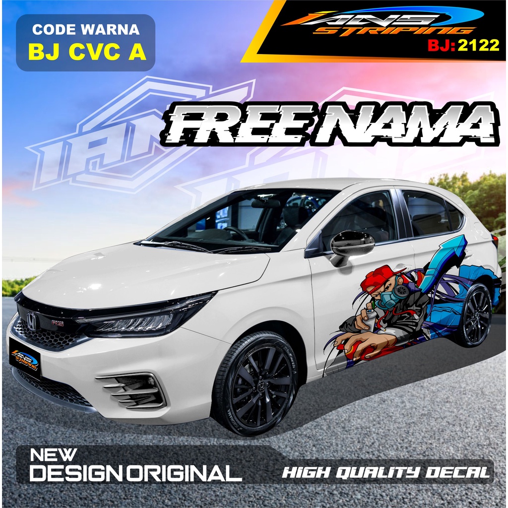 STICKER MOBIL HONDA CITY / VARIASI STICKER MOBIL HONDA BRIO / STIKER MOBIL JAZZ / DECAL STIKER MOBIL AVANZA AYLA