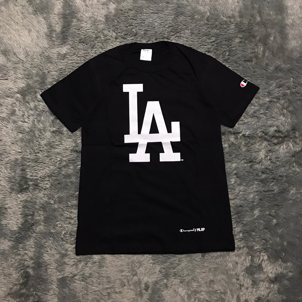 KAOS TSHIRT CHAMPION X MLB LA BIG LOGO HIGH MIRROR QUALITY