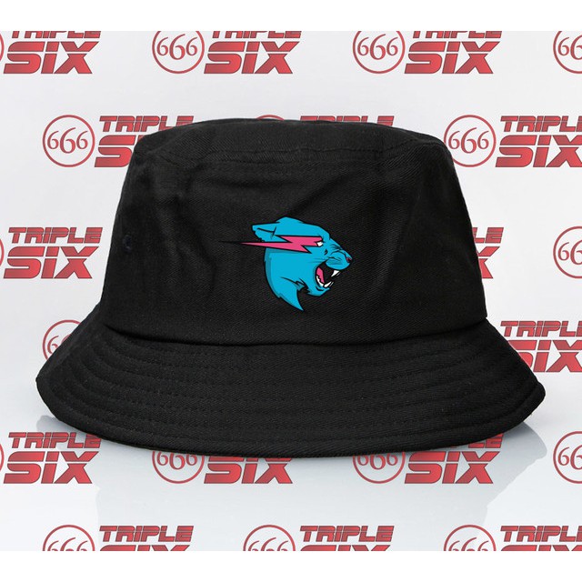 Topi Bucket Youtuber Mr Beast Mrbeast Logo