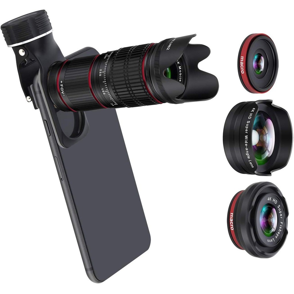 HX-1280 - Telephoto Lens Kit 5-in-1 Universal Clip for Mobile Phone - Lensa Kamera Handphone 5 in 1