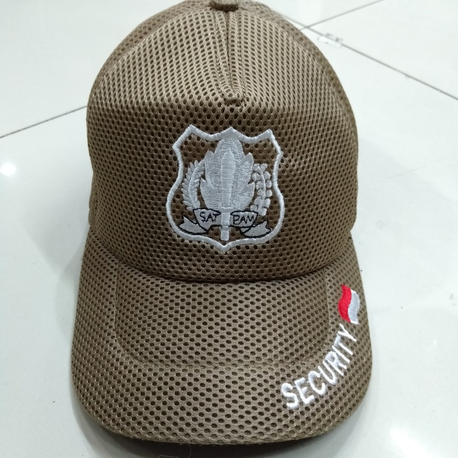 topi scurity / satpam terbaru coklat