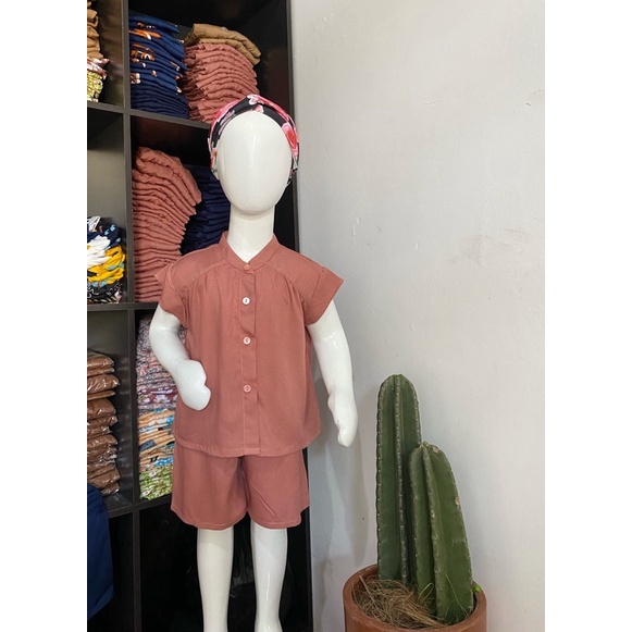 SORA ONE SET Stelan Polos Rayon Anak Lucu 1-3 Tahun