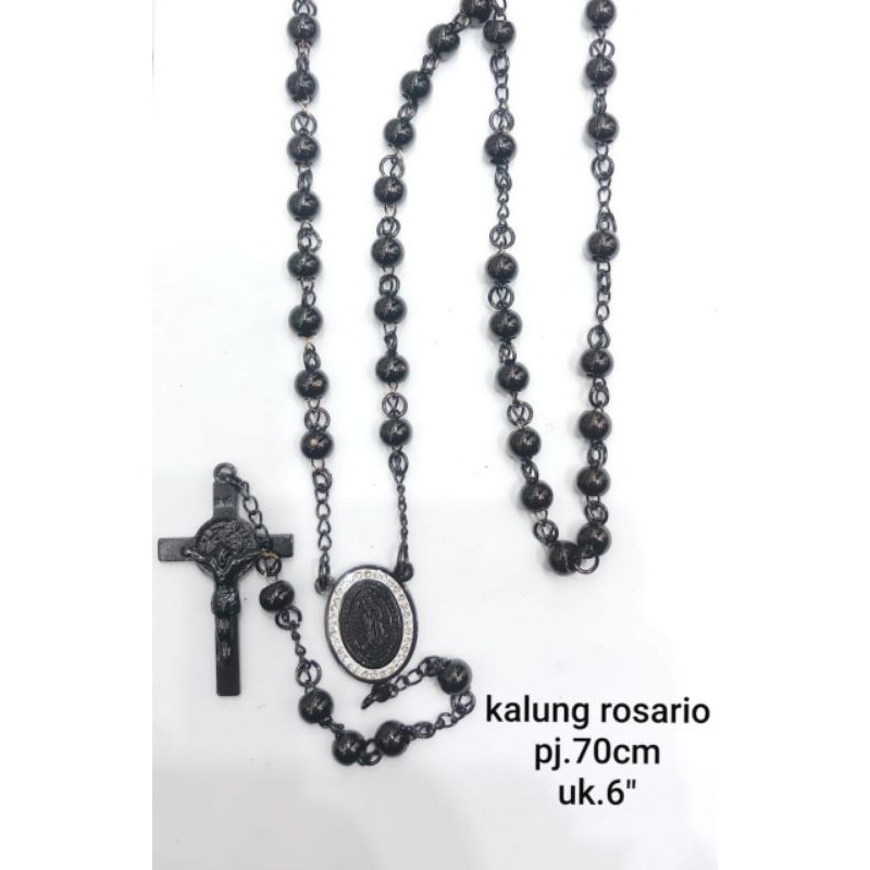 Kalung Rosario Hitam Titanium104