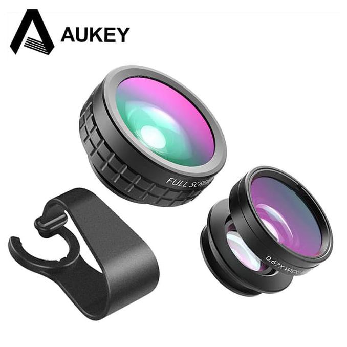 GRATIS ONGKIR AUKEY 180 DEGREE FISHEYE LENS + WIDE ANGLE + MACRO LENS 3 IN 1 PL-A1 - HITAM TERLARIS