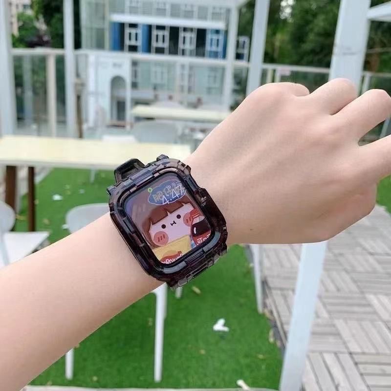 Tali✅Transparent Strap Watch Transparent Strap For Apple Watch T55 T500 HW12 HW16 HW22 Series 7 6 5 4 3 2 1 SE