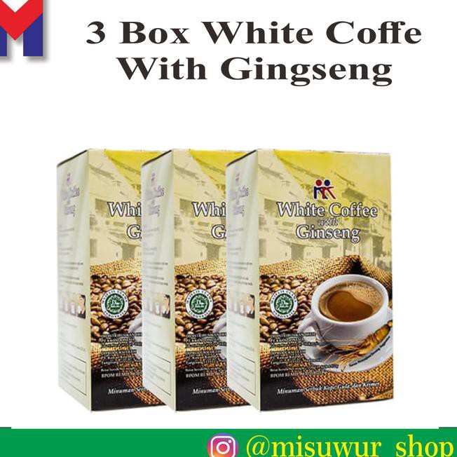 

Pwwf 3 Box White Coffee With Ginseng Kopi Gingseng Herbal Kk Indonesia 8P7O