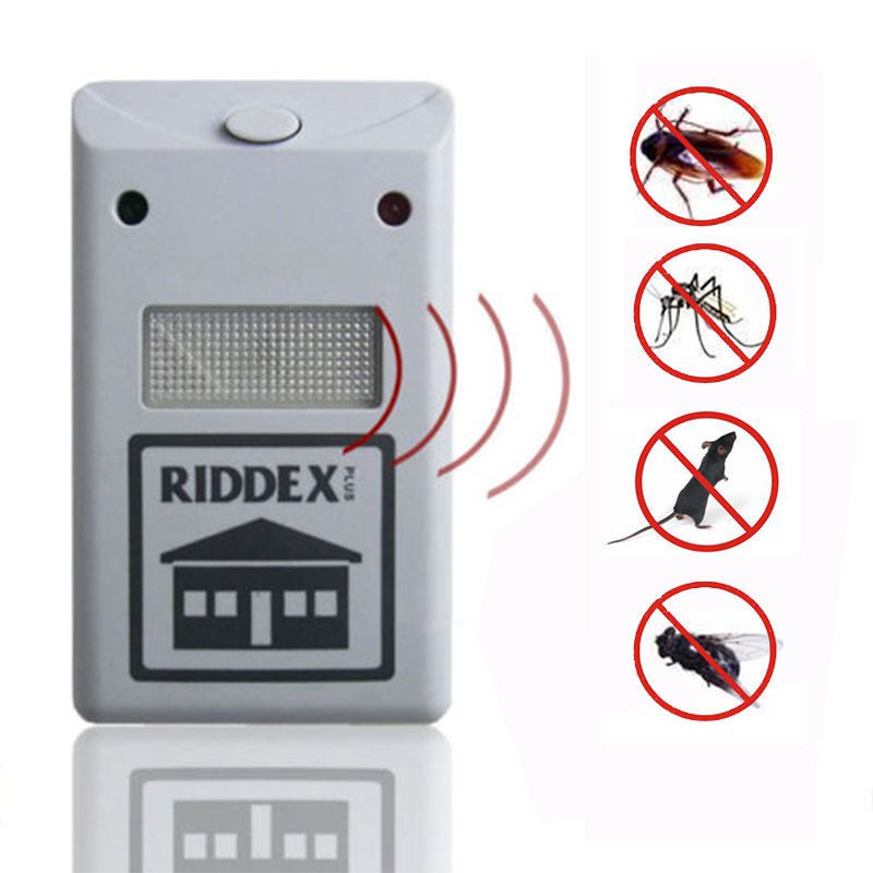 Riddex Plus Merah Quad Alat Frekuensi Pengusir Tikus Kecoak Serangga Nyamuk Lalat Pest Repelling Aid