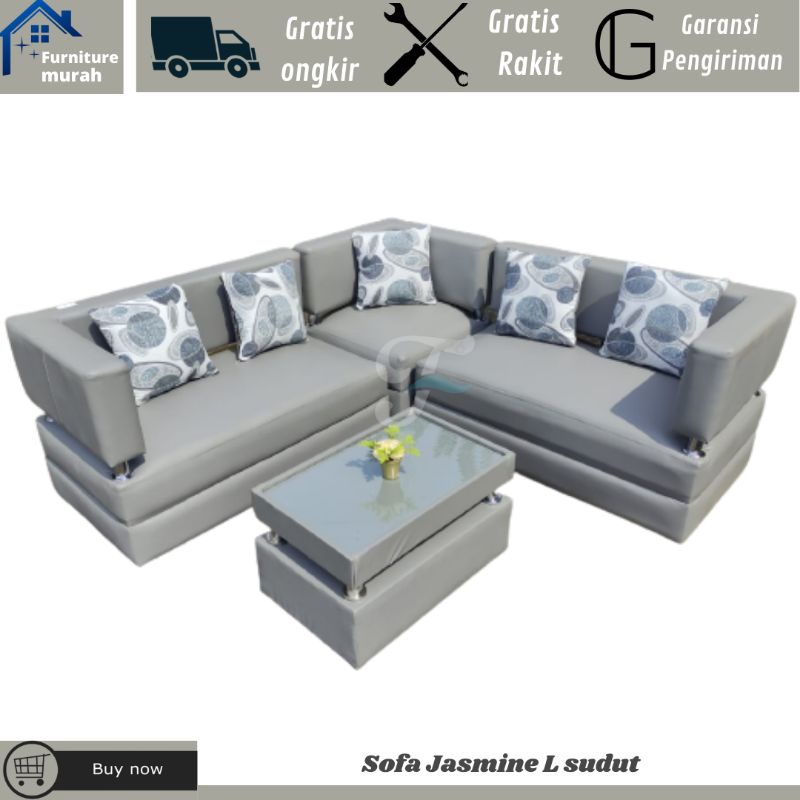 Sofa tamu Minimalis Sofa L Jasmine Termurah Cirebon Tegal Pekalongan Bandung Subang Garut Cianjur