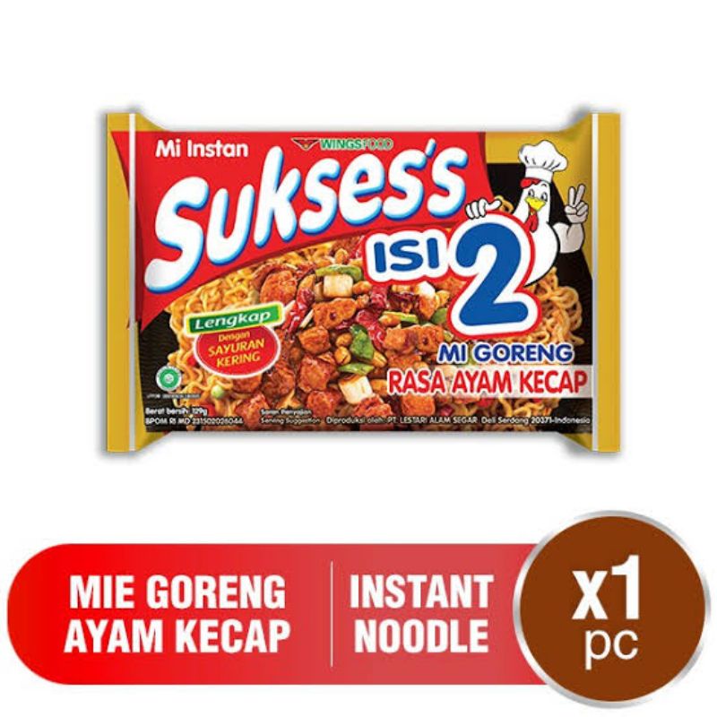 Mie goreng sukses ayam kecap/ kari ayam / ayam bawang/ ayam kremes/soto 112 gr/129gr