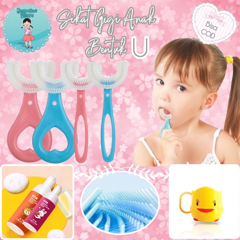 Sikat Gigi anak bentuk U/ Toothbrush bahan Silicon BPA free/Sikat Gigi Baby/Sikat gigi Anak Bentuk U Bahan Silikon Toothbrush Bayi/Sikat Gigi Silikon/Sikat Gigi Anak Terbaru Model U