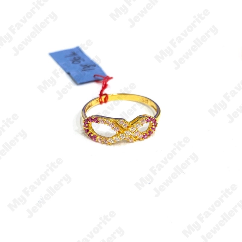 Cincin Aegyo Permata Warna Uk15 Emas Asli Kadar 875