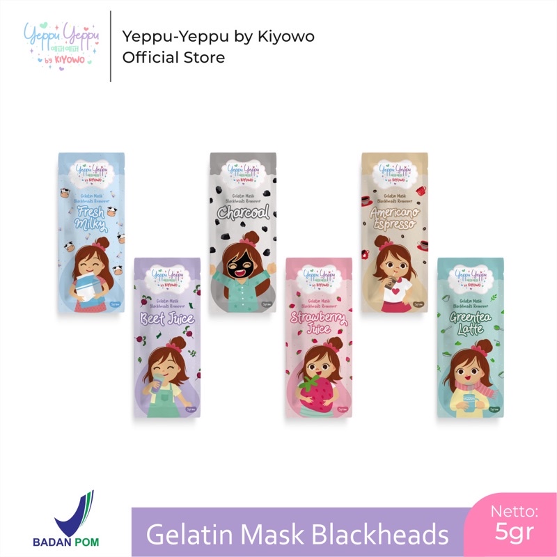 GELATIN MASK YEPPU-YEPPU BY KIYOWO MASKER KOMEDO BPOM HALAL