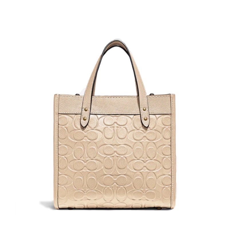 Coach Field Tote 22 In Signature Leather White (C4829)