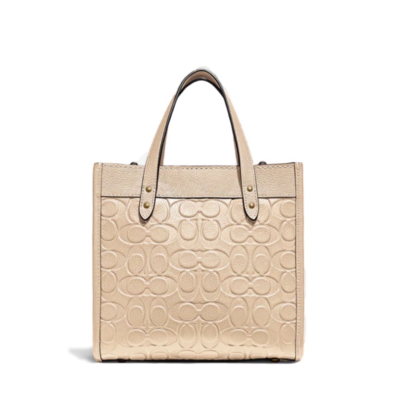 Coach Field Tote 22 In Signature Leather White (C4829)