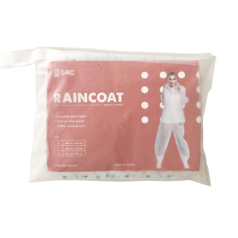 Setelan Jas Hujan / Mantel Hujan / Raincoat Eva Transparan Polkadot