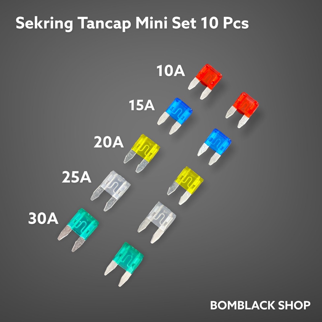 Sekring Skring Fuse Mini Tancap Tancep 30a 25a 20a 15a 10a 7.5a NOVA