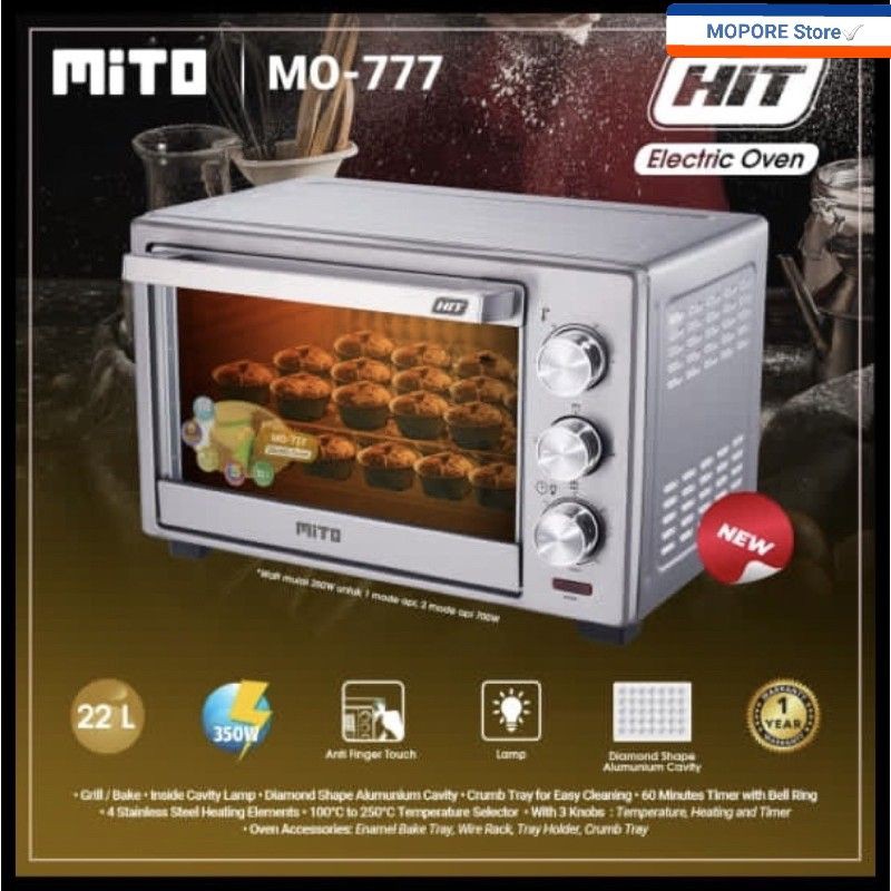 OVEN MITO HIT MO - 777 Elektrik OVEN Kapasitas 22L NEW Handle WOOD series