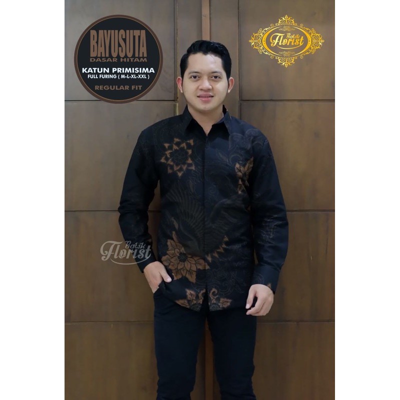 BATIK PRIA BAYUSUTA FULL FURING KATUN HALUS SRAGENAN SIZE S-XXL ASLI SOLO