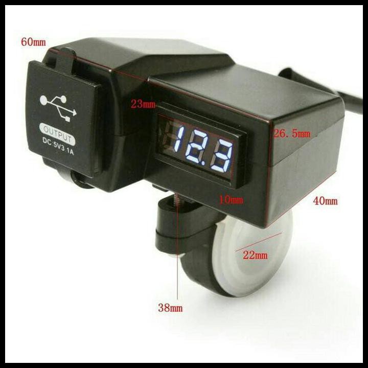 Trend Teraru Voltmeter Charger Hp Usb Semua Motor / Voltmeter / Charger Hp Motor Barang Terbatas